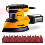 Detail Sander Electric: DEKOPRO 180W Mouse Sander Corded Sanders Hand Tool 13000 RPM with Dust Collector, 15pcs Sandpaper - Ideal for Sanding Polishing