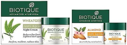 Biotique Bio Wheat Germ FIRMING FACE and BODY NIGHT CREAM For Normal To Dry Skin, 50G And Biotique Bio Almond Soothing And Nourishing Eye Cream, 15g