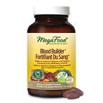 MegaFood Iron Supplements Multivitamins for Women 72 Blood Builder Iron Pills Tablets with Vitamin C Vitamin B12 Folate Rice Beets Root Fatigue Anemia Hair Loss Iron & Ferritin Deficiency