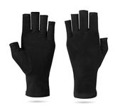 MOMISY Arthritis Gloves Women Men Hand Fingerless Compression Gloves Wrist Support Gloves Relieve Pain from Rheumatoid -1 Pair, BlackSimple, S