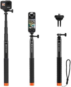 K&F Concept MS21 Carbon Fibre Selfie Stick, Invisible Selfie Stick with Adapter, Extendable Selfie Stick for Insta 360 Ace/Ace Pro/X4/X3/ONE X2/ONE X, DJI Osmo Action, AKASO Action Camera