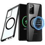 Guizzcg for Samsung Galaxy Note 20 Ultra Magnetic Case (6.9-inch) - [Compatible with Magsafe] Soft TPU Bumper + Clear Back Slim Shockproof Drop Protection - Black