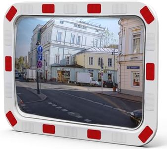 Reflective Rectangular Acrylic Convex Mirror, 24"x16" inch Safety Mirror - Adjustable Traffic Mirrors with Wide Vision Angle - Security Mirrors for Office, Driveway(Support Indoor and Outdoor)