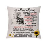 aligarian Best Friend Throw Cushion Cover Sunflower Pillow Case True Friendship Appreciate Birthday Gift Linen Pillowcase Graduation Farewell Present Hug Pillowcase Christmas Home Couch Decor (Style4)