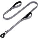 GEIT 4/5/6FT Dog Leash, Heavy Duty Dog Training Leash with Double Handles, Reflective Rope Leash with Quick Release/Locking Tactical Frog Clip for Small Medium and Large Dogs