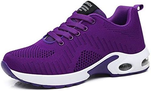 FLARUT Running Shoes Womens Lightweight Fashion Sport Sneakers Casual Walking Athletic Non Slip(Purple, EU43)