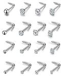 20g Surgical Nose Stud 16pcs Stainl