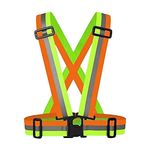 Robustt Protective Reflective Jacket| Multicolor Safety Jacket | Pack of 1 | High Visibility Reflective Tape | Adjustable POM Buckle with Nylon Band | Suitable for Cycling, Night Visibility & Running