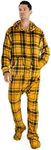 Mahoon Unisex Adult Onesie Pajamas for Women and Men's Warm Fleece One Piece Footed Pjs Sleepwear Homewear Christmas Outfits Yellow L