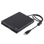 USB Floppy Drive, Mougerk 3.5" USB External Floppy Diskette Drive 1.44 MB FDD Portable USB Drive Plug and Play for Laptops Desktops and Notebooks (Black)