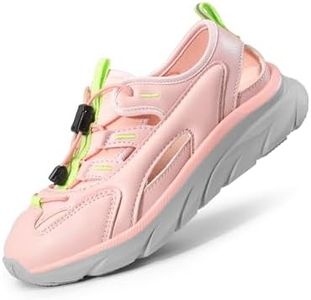 DREAM PAIRS Boys Girls Summer Outdoor Athletic Sport Sandals SDAS2401K Size 12 Little Kid PINK/LIGHT GREY