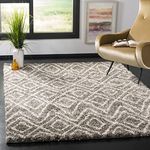 Safavieh Hudson Shag Collection SGH332B Grey and Ivory Runner (2'3" x 8')