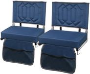 Stadium Seats for Bleachers with Back Support, Bleacher Seats with Backs and Cushion Wide, Portable Folding Comfort Stadium Chair with Shoulder Strap, Carry Handle, Storage Pockets, Navy, 2Pack