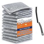 YEMIN Non-Scratch Wire Dishcloth & Gaps Cleaning Brush, Multipurpose Wire Dishwashing Rags for Wet and Dry, Easy Rinsing, Reusable, Wire Cleaning Cloth for Kitchen, Sinks (10 Pack)