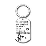 Father’s Day Gift, First New Dad Keychain, Daddy You are A Superhero, Birthday Jewelry Pendant for Papa Est Foster Step dad Husband