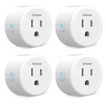 GHome Mini Smart Plug, WiFi Socket Outlets Work with Alexa, Google Home, Smart Life and Tuya, Timer Schedule, APP Control, Smart Home Plugs No Hub Required, FCC/ETL Listed, 2.4G Wi-Fi Only, 4 Pack