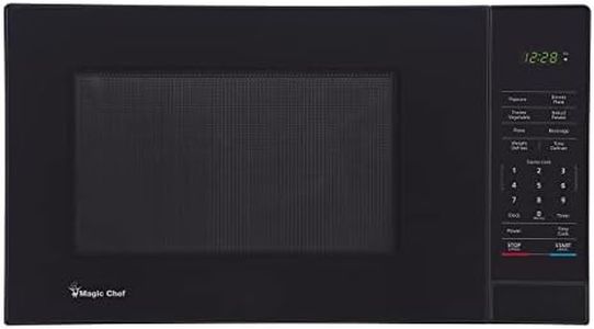 Magic Chef Compact Countertop Microwave Oven, 1000 Watts, Black, 1.1 Cu. Ft. - Digital Kitchen Appliance with One-Touch Cooking, Child Lock, Timer, Reheat, Defrost and 10 Power Levels