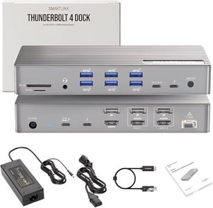 Thunderbolt 4 Dock with Displaylink Chipset - MacBook Docking Station Dual/Triple/Quad/Penta Monitor - 21 Ports 40Gbps, 90W Charging, 8K/4K Displays - Compatible with Window 10/11 Mac OS 10.2 & Above