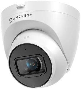 Amcrest UltraHD 4K (8MP) Outdoor Security IP Turret PoE Camera, 3840x2160, 98ft NightVision, 2.8mm Lens, IP67 Weatherproof, MicroSD Recording (256GB), White