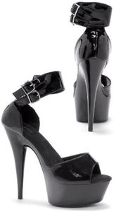 Ellie Women's Charm-609 Platform, Black, 6