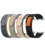 MARVIK Trail Loop Band for iWatch Band Ultra 2/Ultra 49mm 45mm 44mm 42mm, Nylon Weave Sport Loop Adjustable Strap for iWatch Ultra/Ultra 2 Series 9 8 7 6 5 4 3 2 1 SE (Black + Yellow + Grey + Orange)