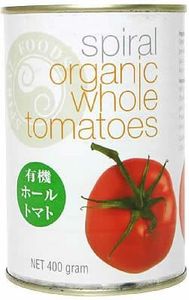 Spiral Organic Whole Peeled Tomato 400 g