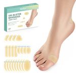 Gel Blister Bandages Blister Pads - Welnove 21ct Upgraded Bandages for Wound Care and Blisters - Waterproof Hydrocolloid Bandages for Fingers, Toes, Heel Blister Prevention