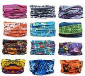 Ashirwad Bandana Tube Head Bands Neck Face Protection Mask for Bikers Motorcycle Riding - Pack of 12