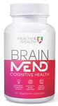 Health IS Wealth BrainMEND, Organic Advanced Brain Booster & Nootropic - Contains Lions Mane Mushroom, Bacopa and Ashwagandha (60 veg caps)