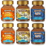 Beanies Flavoured Instant Coffee Decaf Variety Pack - 6 x 50g jars - Creamy Caramel, Nutty Hazelnut and Very Vanilla