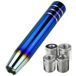 YCooiFo Long Shift Knob, 7.08" Car Lightweight Shifter Knob with 4 Threaded Adapters M8 M10 M12 x 1.25, M10x1.5 (Blue)