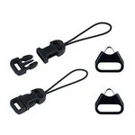 PIBIETTN Binoculars Camera Strap Quick Release Clips Connectors Buckles Connect Adapter,Triangle Spilt Ring, Black 12, Large