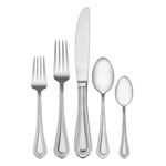 Mikasa Regent Bead 65-Piece Stainless Steel Flatware Set with Serveware, Service for 12