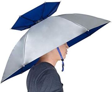 NEW-Vi Fishing Umbrella Hat Double Layer Folding Compact UV Wind Protection Adjustable Golf Umbrella Caps Gardening Outdoor