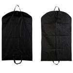 2 Pcs Suit Bags For Men Dust Cover Storage Bag Suit Cover for Suits,Foldable Washable Clear Lightweight Garment Bags for Costumes Suits Coats 60×100cm(Black)