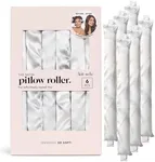 Kitsch Satin Pillow Rollers - Soft Rollers Softer than Silk for All Hair Types, Flexible Heatless Curling Rod, 6pc Marble