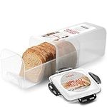 Tafura Bread Storage Container with INGENIOUSLY Tray, Plastic Bread Box, Bread Container with Airtight Lid, Loaf Bread Keeper, Bread Holder for Homemade Bread, BPA Free