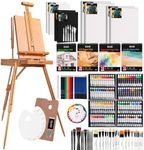 DJAR 169-Piece Wooden French Easel Art Painting Kit for Adults