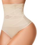 sellto Thong Shapewear Tummy Control Underwear for Women High Waisted Body Shaper Extra Firm Stomach Girdle Panties