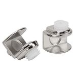 12 Pcs Adjustable Glass Shelf Brackets Zinc Alloy Glass Clamp Clip Holder with Dowel Pin for 5-9mm Thick