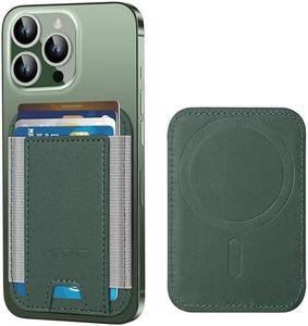 HiWe for MagSafe Wallet, Strongest Magnetic Wallet for iPhone 16/15/14/13/12 Series, 7 Cards Holder, Magnetic Phone Wallet, Leather Minimalist Slim RFID Wallet, 1 Slot, Green