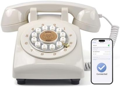 Bluetooth Landline Phone Retro Rotary Phone Supports Voice Assistant Smart Dialogue, Music Playback, Hands-Free Calling, USB Charging (Gray)
