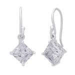 ZAVYA 925 Sterling Silver Cubic Zirconia Drop Silver Plating Drop Earrings | | Gift for Women and Girls | With Certificate of Authenticity and 925 Hallmark