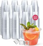 Prestee 500 Clear Plastic Cups - 9 oz Cocktail Cups, Party Supplies, Plastic Cocktail Glasses, Disposable Drinkware, Durable Plastic Drinkware, Bulk 500 Plastic Cups for Parties and Events