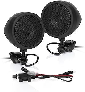 BOSS Audio Systems MCBK425BA Motorcycle Speaker System - 2 3 Inch Weatherproof Speakers with Built-in Amplifier,1 Volume Control, Great for Use with ATVs Motorcycles and All 12 Volt Vehicles