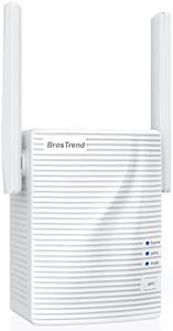 BrosTrend Repetidor WiFi AC1200, Repetidor de Red Doble Banda 5 GHz y 2.4 GHz, Amplificador Señal WiFi y Extensor Wi-Fi, Modo Ap, WPS Botón, 1 Puerto Ethernet, Facil de Instalar