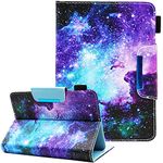 Nannxiebky Universal 10 10.1 Inch Android Tablet Case, Multi-Angle Viewing Stand PU Leather Wallet Tablet Case for 9 10 10.1 Inch and More 9.0" - 10.5" Tablet, Space