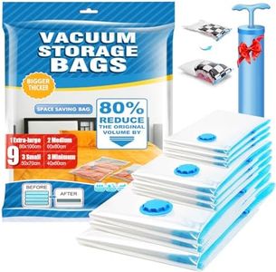 Vacuum Storage Bags,9Pack（1 Jumbo + 2 Large + 3Medium + 3Small）Space Saver Bags with Hand Pump,Vacuum Sealer Bags for Store Clothing,Comforters,Blankets,and other Bedding (Mix Size)