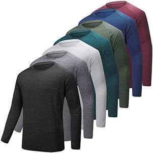 BALENNZ Mens Long Sleeve Shirt SPF Sun Shirts for Men UPF 50 Long Sleeve Shirt Men Mens Fishing Shirts Long Sleeve Quick Dry Shirts for Men 7 Pack A Large