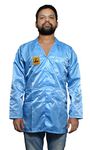 Otovon® ESD Anti Static Blue Apron - Cleanroom Lab Coat - Unisex, Size - M